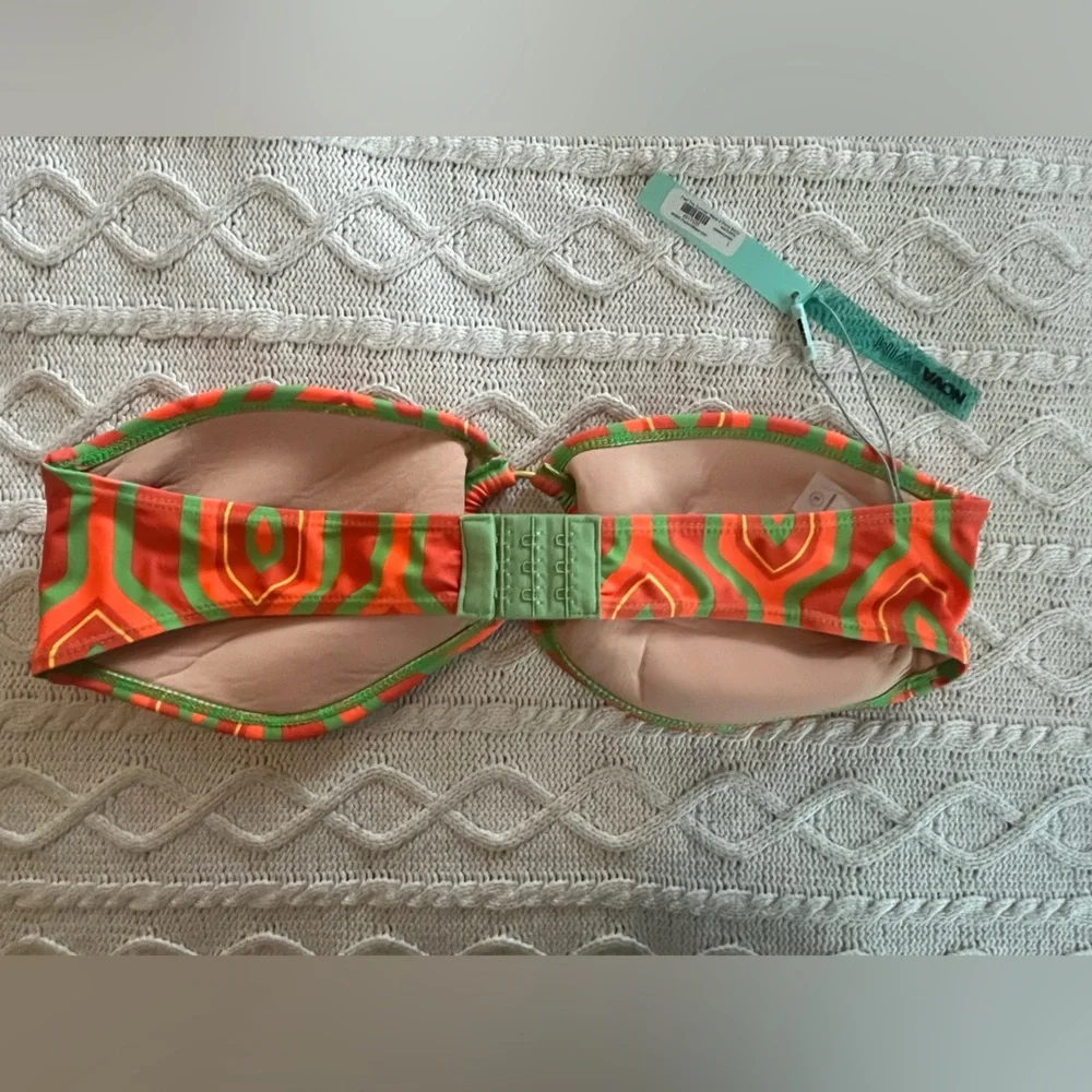 Fashion Nova Orange & Green Bikini Thong Metal Hardware on Hips Women’s SZ L - Picture 11 of 11